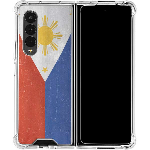 Philippines Flag Distressed Galaxy Z Fold4 5G Clear Case